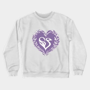 Elegant Swan Heart Floral Design No. 701 Crewneck Sweatshirt